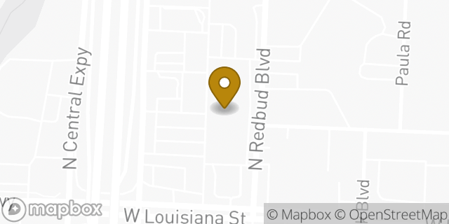 Map showing the location of AutoZone Auto Parts in McKinney, TX 75070