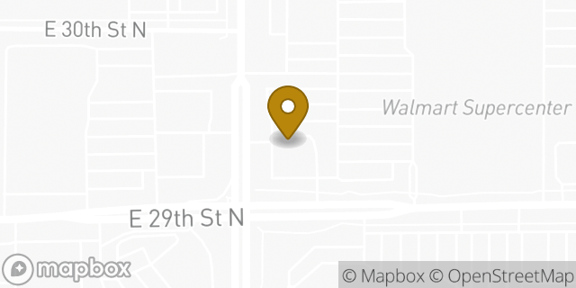 Map showing the location of Starbucks in Wichita, KS 67226