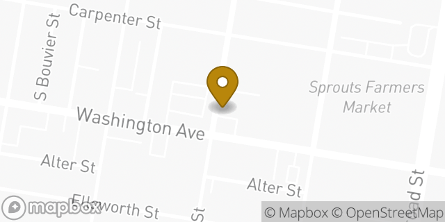 Map showing the location of Dunkin' in Philadelphia, PA 19146