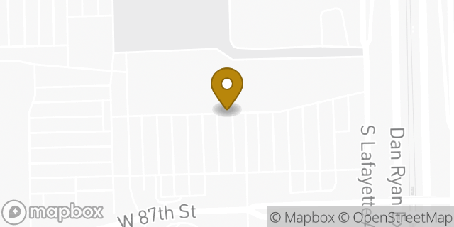 Map showing the location of Foot Locker in Chicago, IL 60620