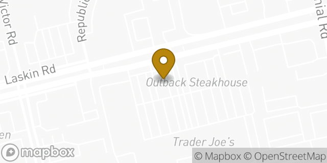 Map showing the location of Sonic Drive In in Virginia Beach, VA 23454