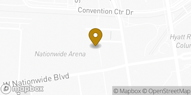 Map showing the location of Starbucks in Columbus, OH 43215
