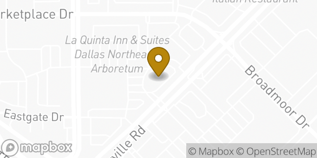 Map showing the location of Starbucks in Garland, TX 75041