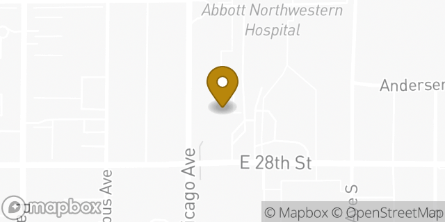 Map showing the location of Allina Health Library Services in Minneapolis, MN 55407