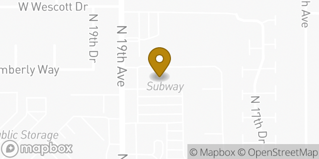 Map showing the location of Subway in Phoenix, AZ 85027