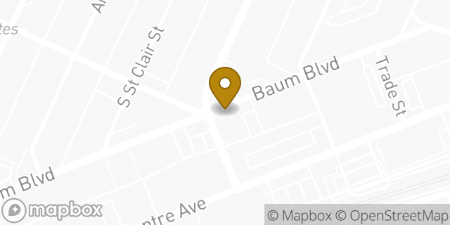 Map showing the location of Bank of America in Pittsburgh, PA 15206