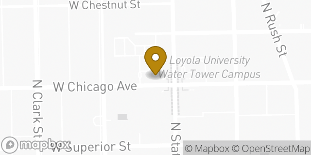Map showing the location of Dunkin' in Chicago, IL 60654
