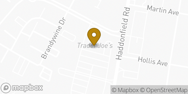 Map showing the location of Trader Joe's in Cherry Hill, NJ 08002