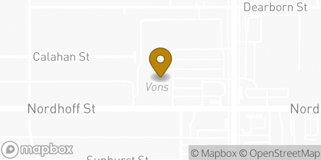 Map showing the location of Vons in Northridge, CA 91324