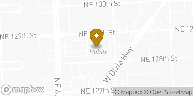 Map showing the location of Publix in North Miami, FL 33161