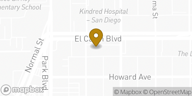 Map showing the location of Subway in San Diego, CA 92104