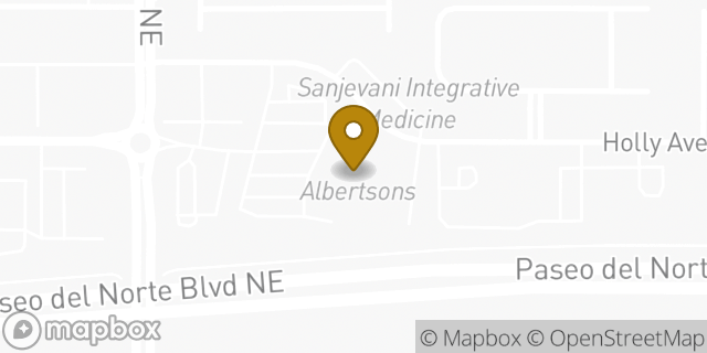 Map showing the location of Albertsons Market in Albuquerque, NM 87122
