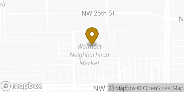 Map showing the location of Walmart Neighborhood Market in Oklahoma City, OK 73107
