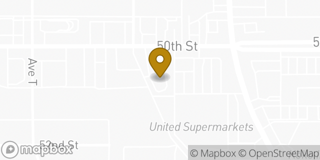 Map showing the location of 50th & Ave Q in Lubbock, TX 79412