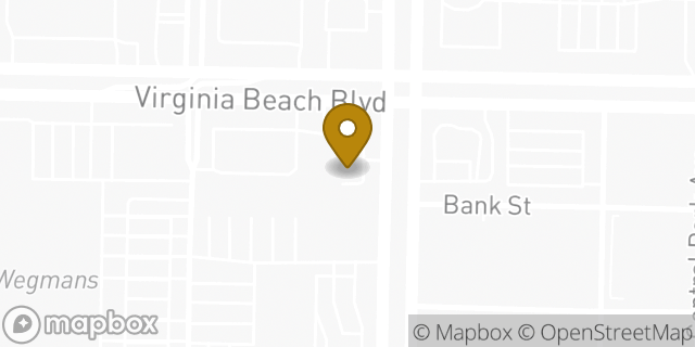 Map showing the location of Starbucks in Virginia Beach, VA 23462