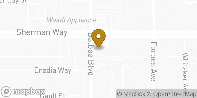 Map showing the location of 7-Eleven in Van Nuys, CA 91406