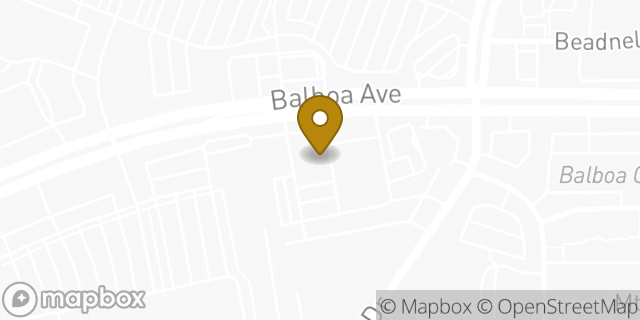 Map showing the location of Bank of America in San Diego, CA 92111
