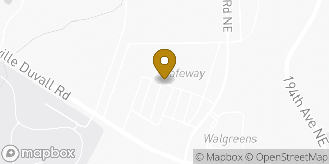 Map showing the location of Starbucks in Woodinville, WA 98072