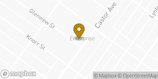 Map showing the location of Enterprise Rent-A-Car in Philadelphia, PA 19149