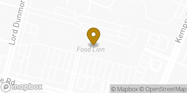 Map showing the location of Food Lion in Virginia Beach, VA 23464