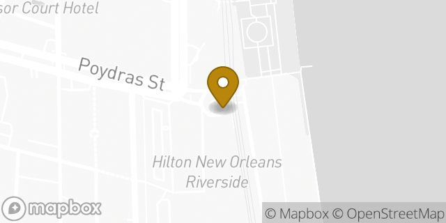 Map showing the location of Budget Car Rental in New Orleans, LA 70130