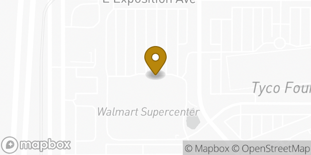 Map showing the location of Walmart in Aurora, CO