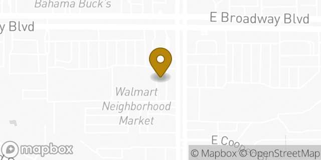 Map showing the location of Baskin-Robbins in Tucson, AZ 85710