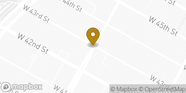 Map showing the location of UPS Drop Box in New York, NY 10036