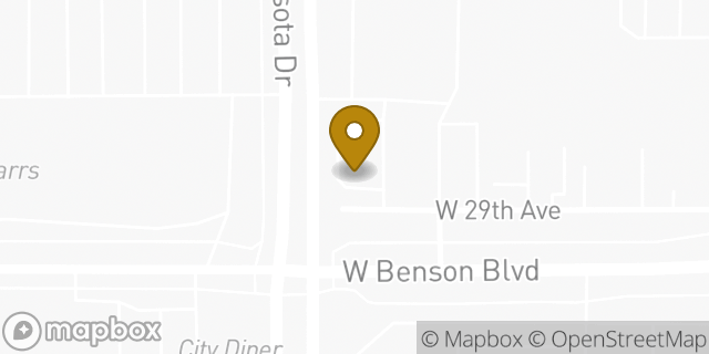 Map showing the location of Starbucks in Anchorage, AK 99503