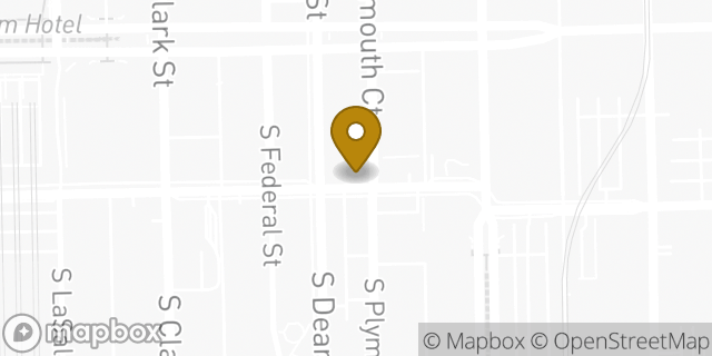 Map showing the location of Starbucks in Chicago, IL 60605
