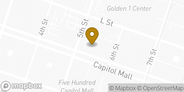 Map showing the location of Bank of America in Sacramento, CA 95814