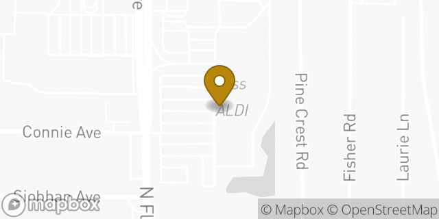 Map showing the location of Aldi in Tampa, FL 33613