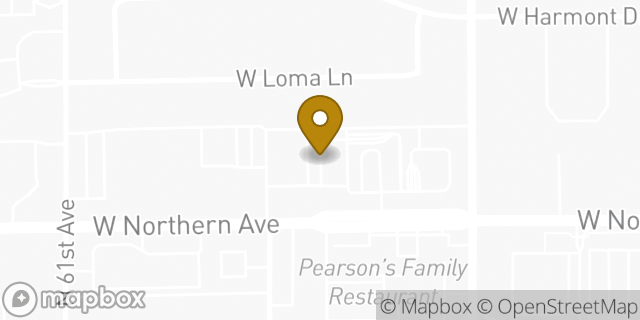 Map showing the location of AutoZone in Glendale, AZ 85301