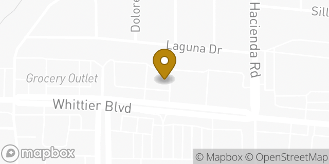 Map showing the location of AutoZone in La Habra, CA 90631
