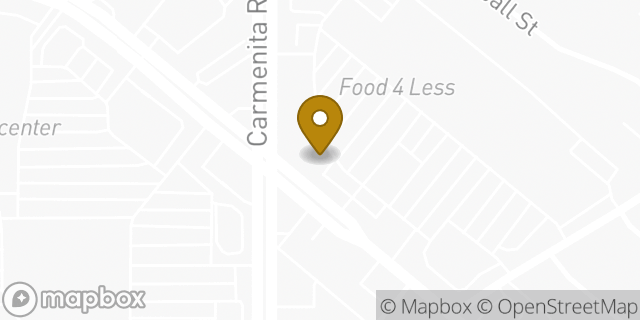 Map showing the location of Chase Bank in Whittier, CA 90605