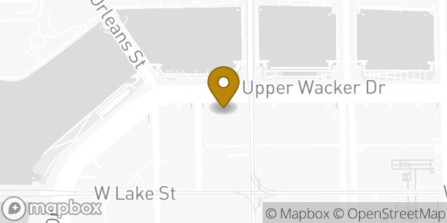 Map showing the location of Dunkin' in Chicago, IL 60606