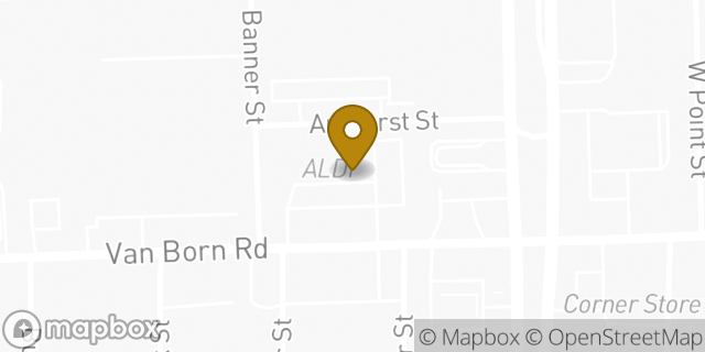 Map showing the location of Aldi in Dearborn Heights, MI 48125