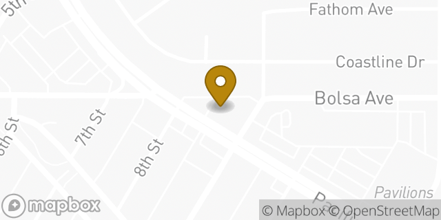 Map showing the location of Chase Bank in Seal Beach, CA 90740