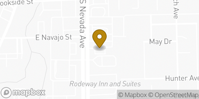 Map showing the location of Dunkin' in Colorado Springs, CO 80905