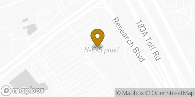 Map showing the location of HEB in Austin, TX 78717