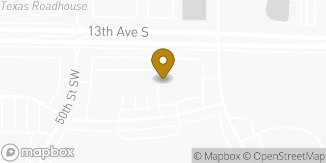 Map showing the location of Starbucks Coffee Company in Fargo, ND 58103