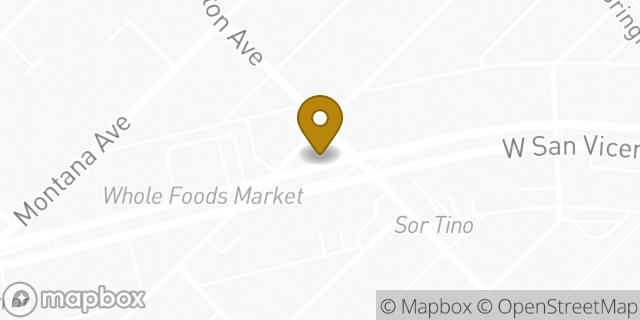 Map showing the location of Starbucks in Los Angeles, CA 90049