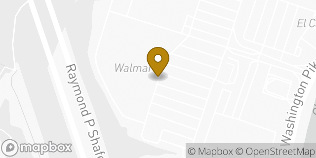 Map showing the location of Walmart in Carnegie, PA 15106