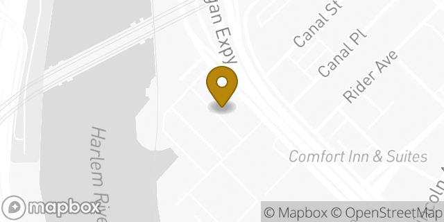 Map showing the location of CubeSmart Self Storage of the Bronx in Bronx, NY 10451