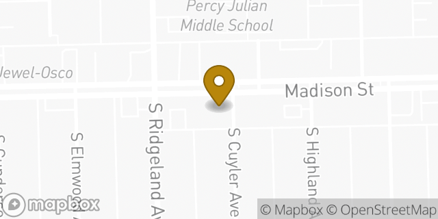Map showing the location of CVS Pharmacy in Oak Park, IL 60302