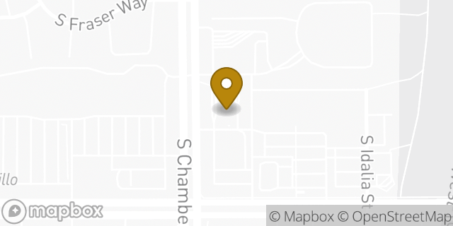 Map showing the location of McDonald's in Aurora, CO 80017