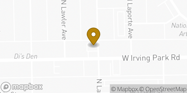 Map showing the location of Dunkin' in Chicago, IL 60641