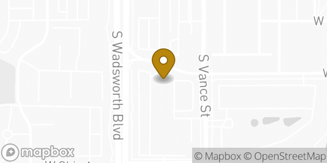 Map showing the location of Panera Bread in Lakewood, CO 80226