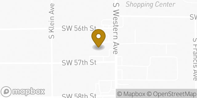 Map showing the location of AutoZone in Oklahoma City, OK 73109