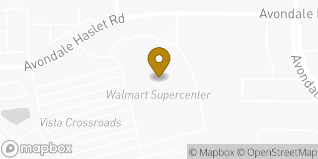 Map showing the location of Walmart Supercenter in Fort Worth, TX 76052